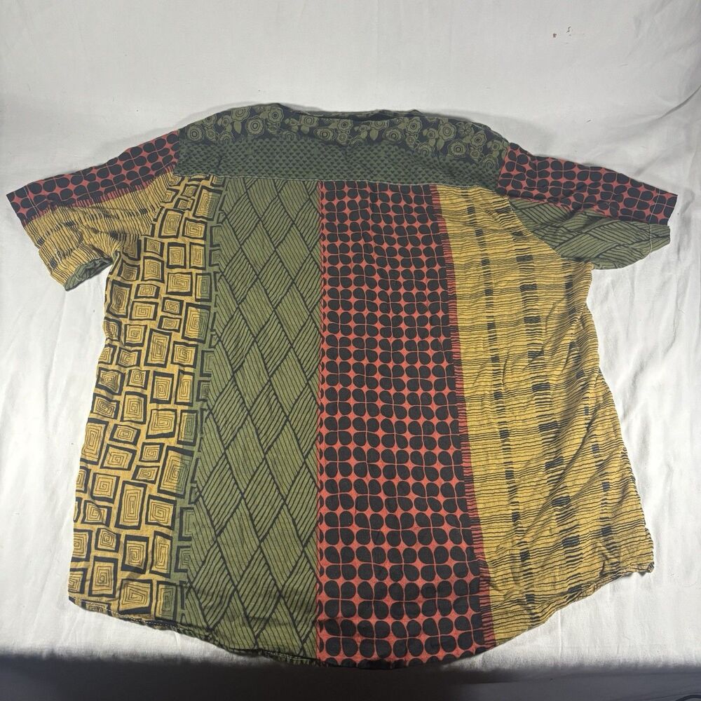 Vatpave Multi Pattern Patchwork Button Down Shirt Men’s XL